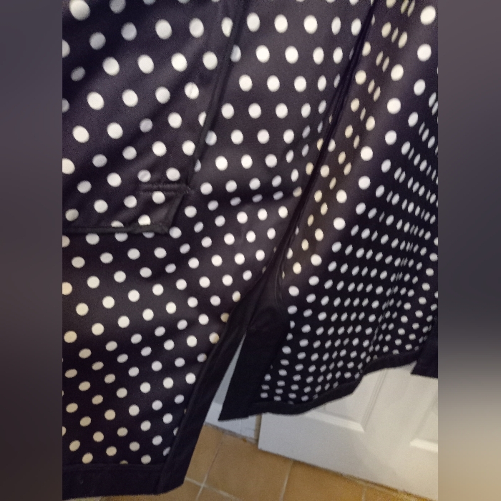 Norm Thompson Black and White Polka Dot Reversible Raincoat - Picture 4 of 6